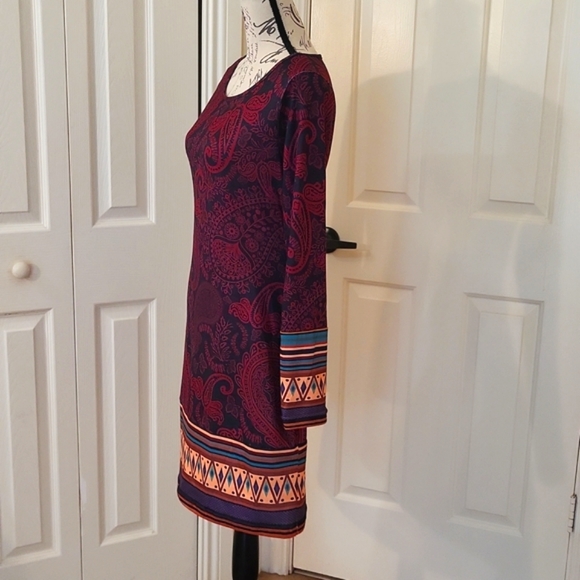 MISS LOOK Paisley Print Boho Or Western Style Dress - Picture 7 of 12